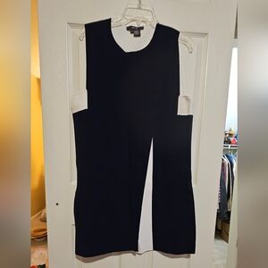 Per Se Navy Blue & White Mini Dress sz L